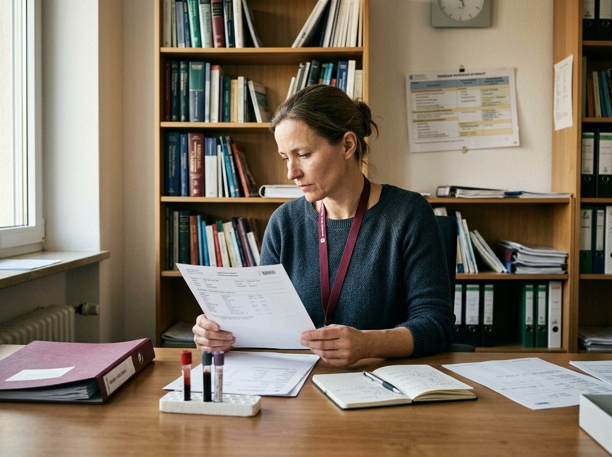 Physician reviewing patient results