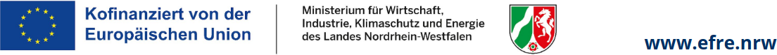 Kofinanziert von der Europäischen Union und dem Ministerium für Wirtschaft, Industrie, Klimaschutz und Energie des Landes Nordrhein-Westfalen (EFRE.NRW)